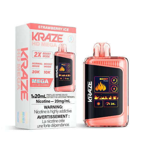 Kraze HD Mega - Strawberry Ice vape shop vape store wii vape gta york toronto ontario canada best price cheap 1  shop number one shop DISPOSABLE DISPOSABLES salt nic salt Nicotine TFN Herbal Vape dry herb concentrates  Shatter Dabs Weed how to how to? sale boxing day black friday  Marijuana weed Supreme