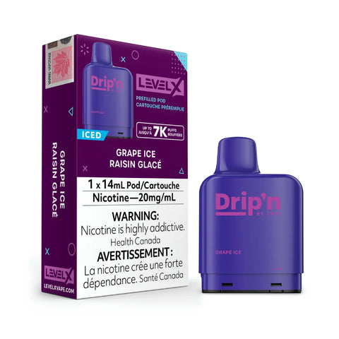 Level X Drip'n Pod 14mL - Grape Ice vape shop vape store wii vape gta york toronto ontario canada best price cheap 1  shop number one shop DISPOSABLE DISPOSABLES salt nic salt Nicotine TFN Herbal Vape dry herb concentrates  Shatter Dabs Weed dash vapes how to how to? sale boxing day black friday  Marijuana weed Supreme