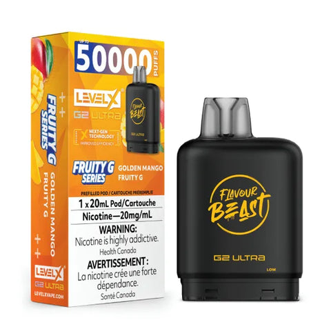 Flavour Beast Level X G2 Ultra Pods - Golden Mango Fruity G Iced