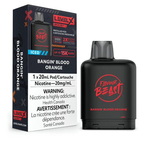 Level X Flavour Beast Boost Pod 20mL - Bangin' Blood Orange Iced vape shop vape store wii vape gta york toronto ontario canada best price cheap 1  shop number one shop DISPOSABLE DISPOSABLES salt nic salt Nicotine TFN Herbal Vape dry herb concentrates  Shatter Dabs Weed how to how to? sale boxing day black friday  Marijuana weed Supreme