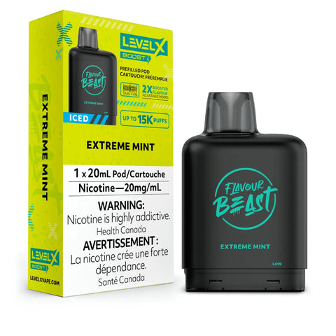 Level X Flavour Beast Boost Pod 20mL - Extreme Mint Iced vape shop vape store wii vape gta york toronto ontario canada best price cheap 1  shop number one shop DISPOSABLE DISPOSABLES salt nic salt Nicotine TFN Herbal Vape dry herb concentrates  Shatter Dabs Weed how to how to? sale boxing day black friday  Marijuana weed Supreme