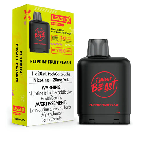 Level X Flavour Beast Boost Pod 20mL - Flippin' Fruit Flash vape shop vape store wii vape gta york toronto ontario canada best price cheap 1  shop number one shop DISPOSABLE DISPOSABLES salt nic salt Nicotine TFN Herbal Vape dry herb concentrates  Shatter Dabs Weed how to how to? sale boxing day black friday  Marijuana weed Supreme