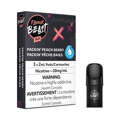 Flavour Beast Pod Pack 20mg 3/pk Stlth - Packin' Peach Berry  vape shop vape store wii vape gta york toronto ontario canada best price cheap #1  shop number one shop DISPOSABLE DISPOSABLES salt nic salt Nicotine TFN  in toronto Herbal Vape dry herb concentrates  Shatter Dabs Weed dash vapes  Marijuana weed Supreme