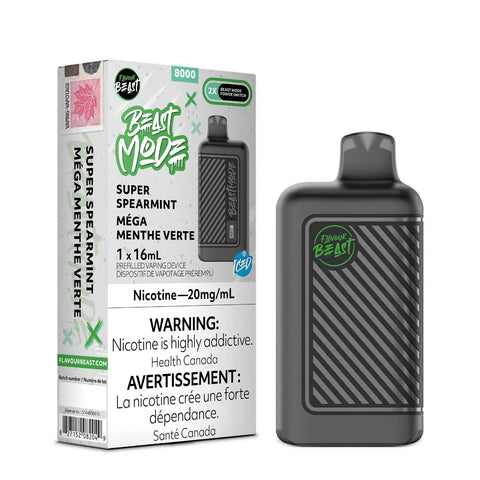 Flavour Beast Beast Mode 8K Disposable - Super Spearmint Iced vape shop vape store wii vape gta york toronto ontario canada best price cheap 1  shop number one shop DISPOSABLE DISPOSABLES salt nic salt Nicotine TFN Herbal Vape dry herb concentrates  Shatter Dabs Weed dash vapes how to how to? sale boxing day black friday  Marijuana weed Supreme