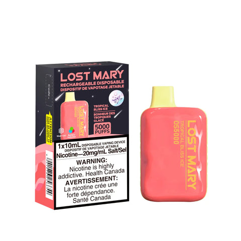 Lost Mary OS5000 Disposable - Tropical Bliss Ice vape shop vape store wii vape gta york toronto ontario canada best price cheap 1  shop number one shop DISPOSABLE DISPOSABLES salt nic salt Nicotine TFN Herbal Vape dry herb concentrates  Shatter Dabs Weed dash vapes how to how to? sale boxing day black friday  Marijuana weed Supreme