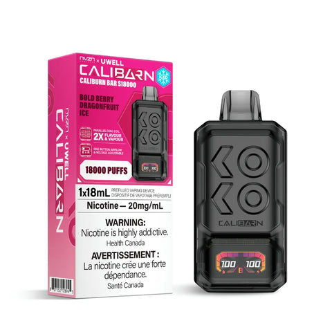 NVZN Caliburn Bar 18K Disposable - Bold Berry Dragonfruit Ice vape shop vape store wii vape gta york toronto ontario canada best price cheap 1  shop number one shop DISPOSABLE DISPOSABLES salt nic salt Nicotine TFN Herbal Vape dry herb concentrates  Shatter Dabs Weed how to how to? sale boxing day black friday  Marijuana weed Supreme