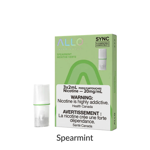 Allo Sync Pod Pack Spearmint 3/PK  - STLTH Starter Kit vape shop vape store wii vape gta york toronto ontario canada best price cheap #1  shop number one shop in toronto Herbal Vape dry herb concentrates Shatter Dabs Weed Marijuana weed
