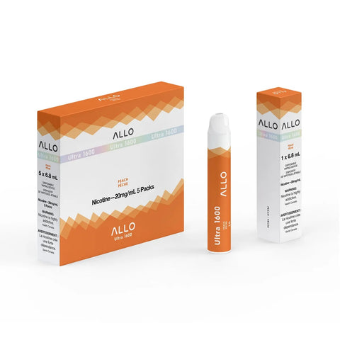 Allo Ultra 1600 Disposable - Peach vape shop vape store wii vape gta york toronto ontario canada best price cheap #1  shop number one shop DISPOSABLE DISPOSABLES salt nic salt Nicotine TFN  in toronto Herbal Vape dry herb concentrates  Shatter Dabs Weed dash vapes Marijuana weed
