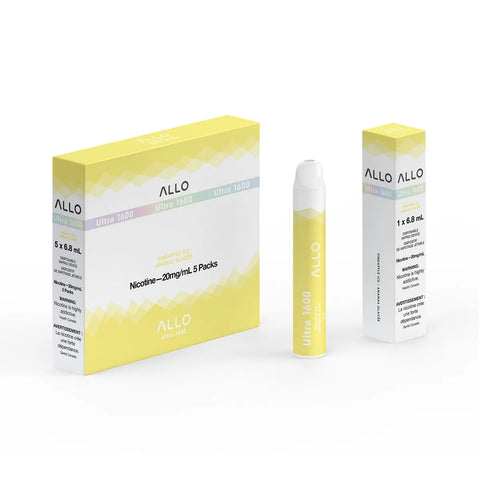 Allo Ultra 1600 Disposable - Pineapple Ice vape shop vape store wii vape gta york toronto ontario canada best price cheap #1  shop number one shop DISPOSABLE DISPOSABLES salt nic salt Nicotine TFN  in toronto Herbal Vape dry herb concentrates  Shatter Dabs Weed dash vapes Marijuana weed