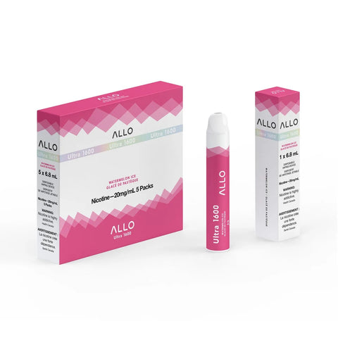 Allo Ultra 1600 Disposable - Watermelon Ice vape shop vape store wii vape gta york toronto ontario canada best price cheap #1  shop number one shop DISPOSABLE DISPOSABLES salt nic salt Nicotine TFN  in toronto Herbal Vape dry herb concentrates  Shatter Dabs Weed dash vapes Marijuana weed