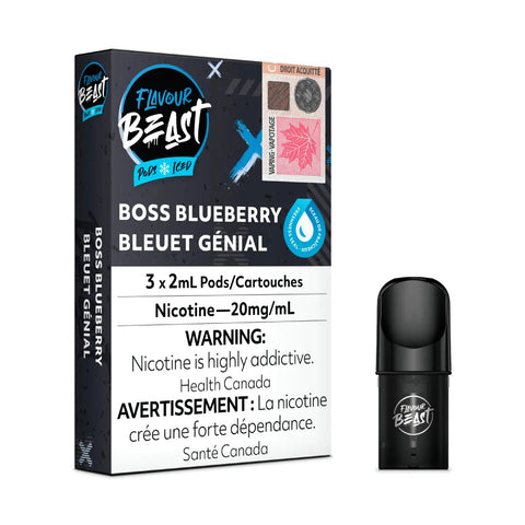 Flavour Beast Pod Pack 20mg 3/pk Stlth - Boss Blueberry Iced vape shop vape store wii vape gta york toronto ontario canada best price cheap #1  shop number one shop DISPOSABLE DISPOSABLES salt nic salt Nicotine TFN  in toronto Herbal Vape dry herb concentrates  Shatter Dabs Weed dash vapes  Marijuana weed Supreme